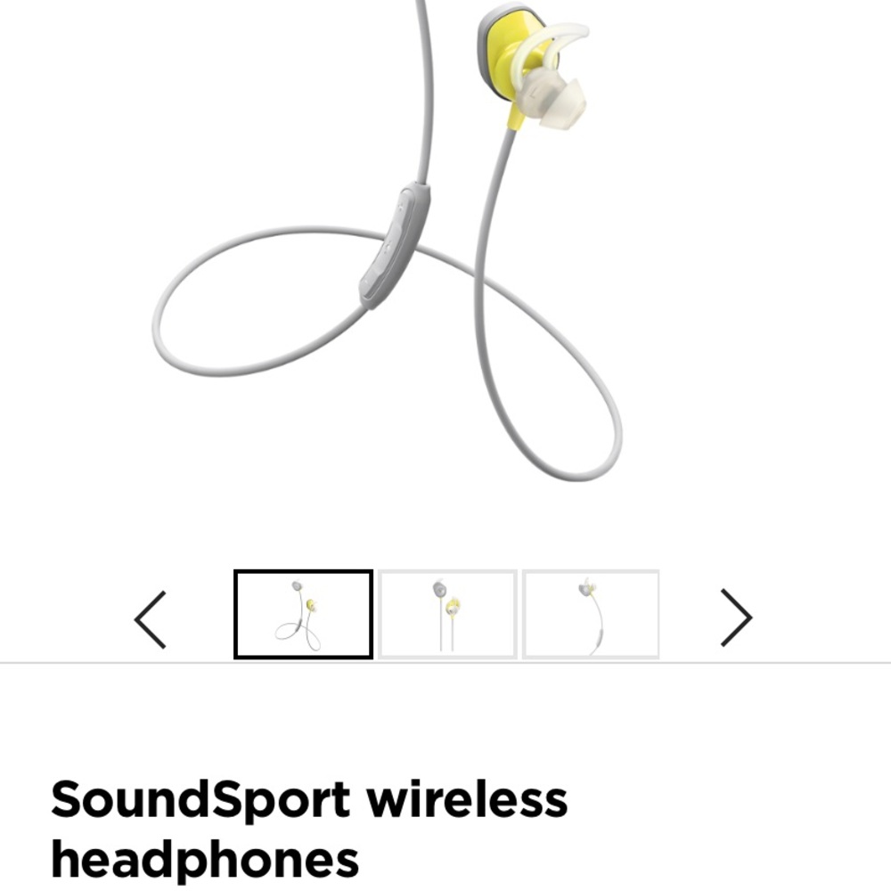 Bose Soundsport Wireless headphones w/ case, usb cord, & extra earpieces